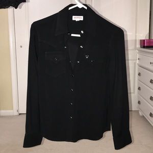 True religion long sleeve button up top